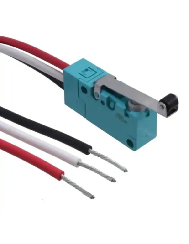 [ABV1615613R] Microswitch miniaturizzato SPDT uscita cavo leva a rullo corto 300g